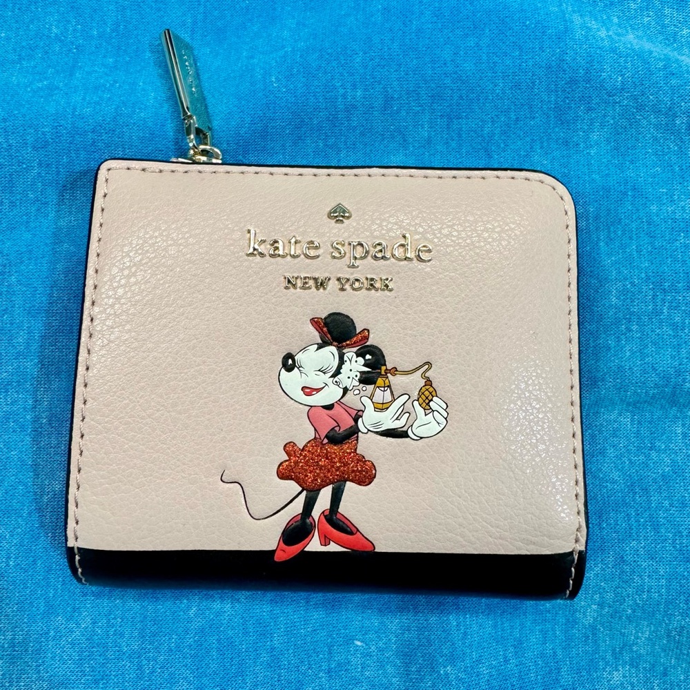 Kate Spade Pink and Black Minnie Mouse Wallet